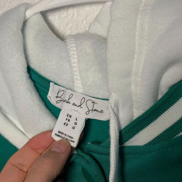 Birch & Stone Green Houston Varsity Hooded Jacket NWOT - Picture 5 of 5